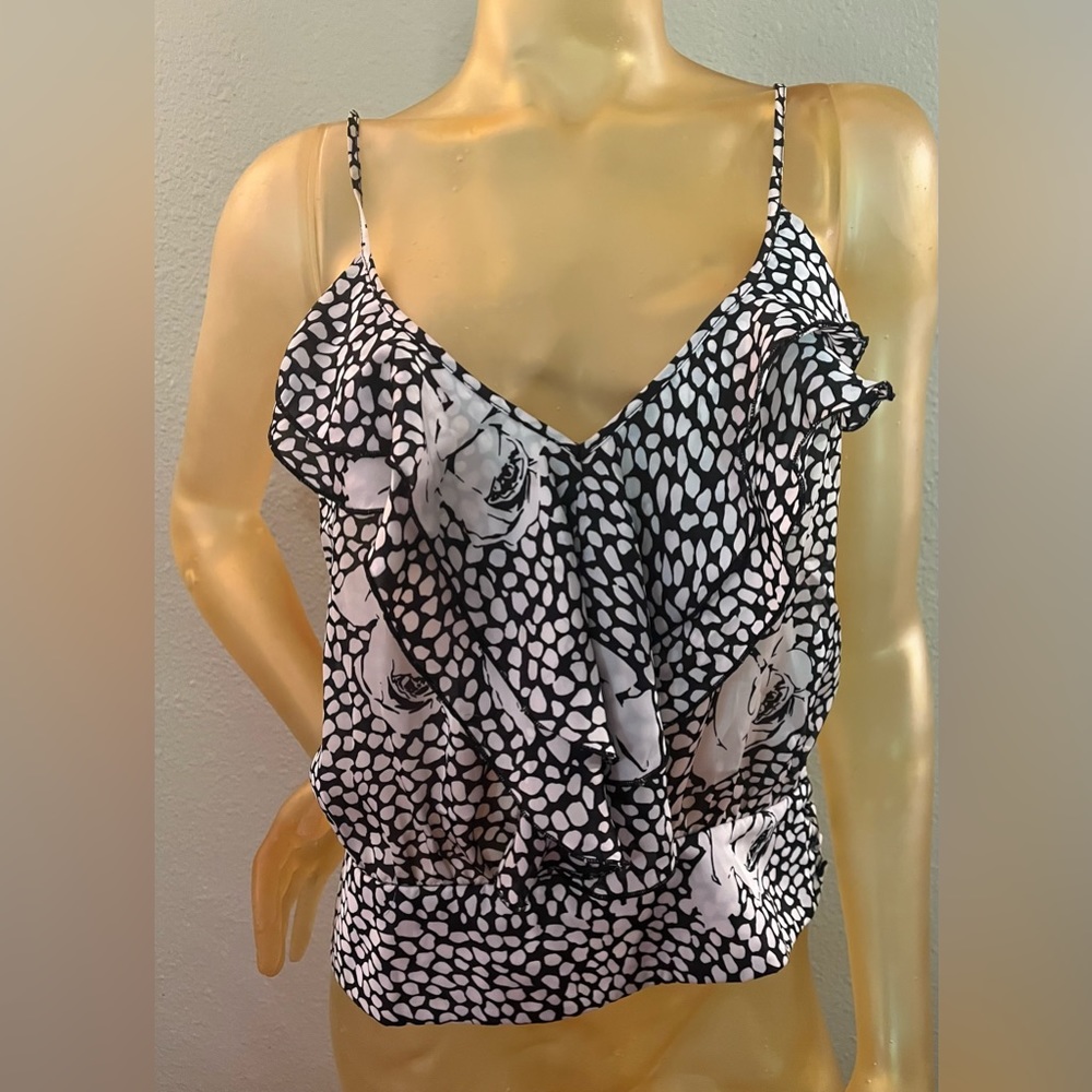 90s vintage blk and white camisole size large